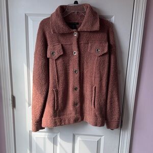 Tahari Rose-Tan Teddy Button-Up Jacket